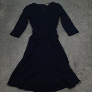 Issa‎ London Dress Womens 6 Blue Wool A Line Cocktail Fit Flare Wool